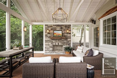 Lovely Screened In Back Porch With Fireplace Sl11o1