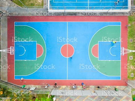 Aerial View Of Basketball Court Stock Photo Download Image Now