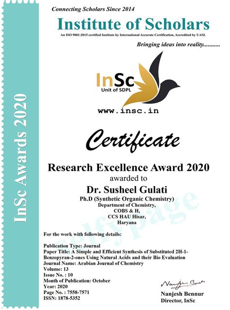 Pdf Insc Research Excellence Award 2020