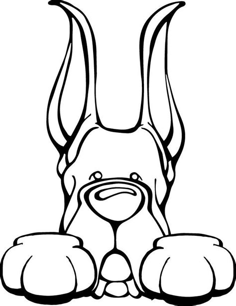 Great Dane Cropped Ears Decal Dog Drawing Animal Drawings Drawings