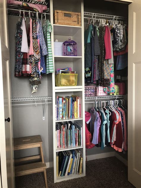 Make shelves with undermount bins that slide out for easy storage! Shared Kids Closet DIY Organization System | Kids room organization, Room for two kids