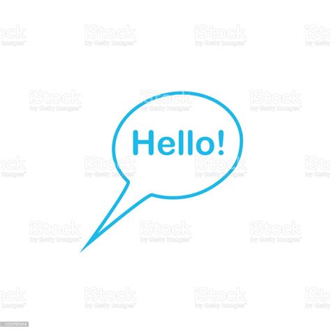 Chat Speach Bubble With Hello Word Welcome Greeting Message Stock