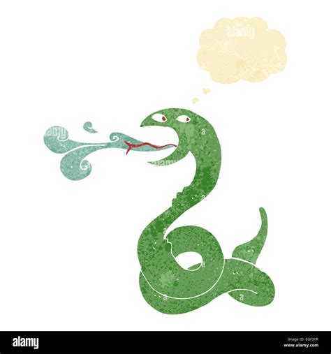 Cartoon Hissing Snake With Thought Bubble Stock Vector Image And Art Alamy
