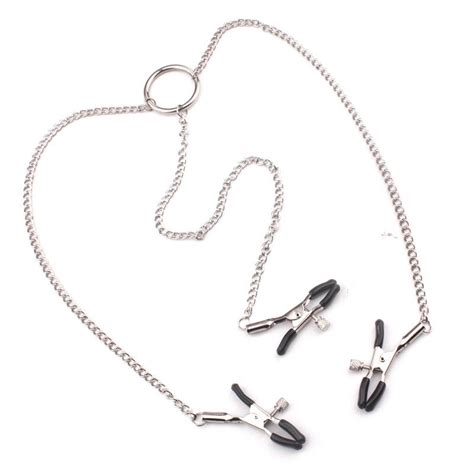 Cheap Stainless Steel Labia Clitoris Nipple Clamps With Vagina Clamps Metal Chain Bdsm Bondage