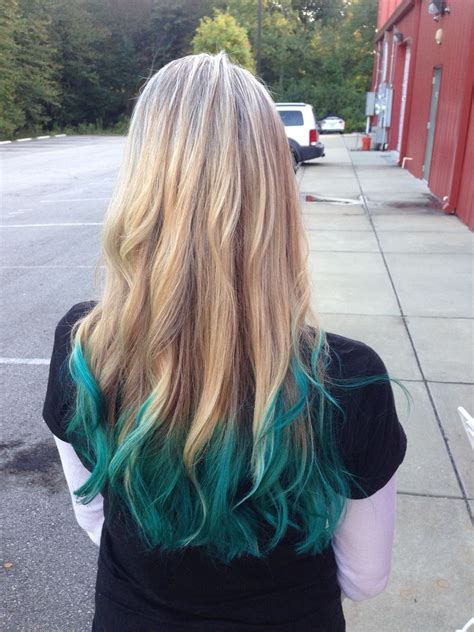Greatest Dyed Ends Of Hair Pics Teal Hair Dye Teal Hair Green Ombre Hair