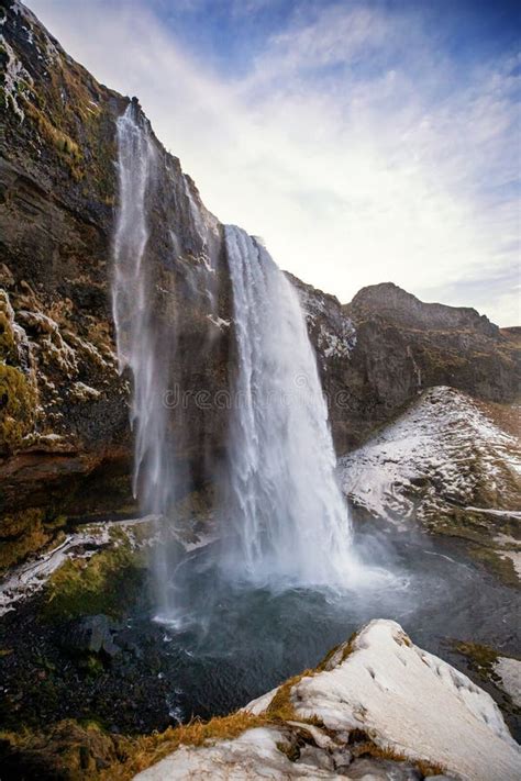 Seljalandsfoss Waterfall In Southern Iceland Stock Photo Image Of