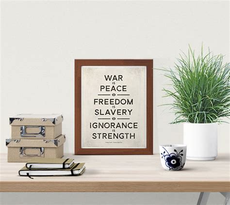 War Is Peace Freedom Is Slavery Quote Dictionary Art Print Orwell 1984