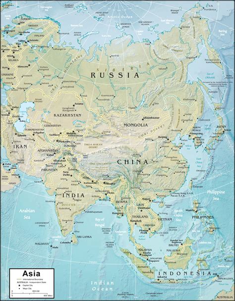 Physical Map Of Asia And Asian Countries Maps Asia Map Physical Map Riset