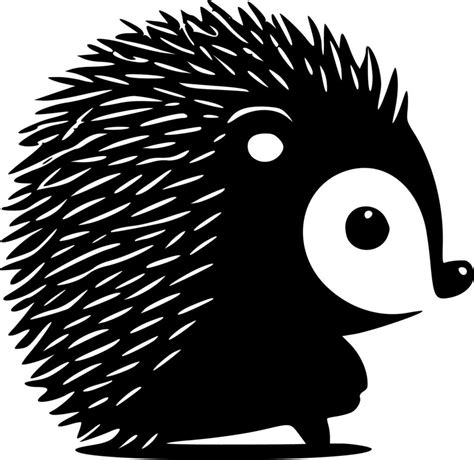 Hedgehog Black And White Vector Illustration 23605293 Vector Art At
