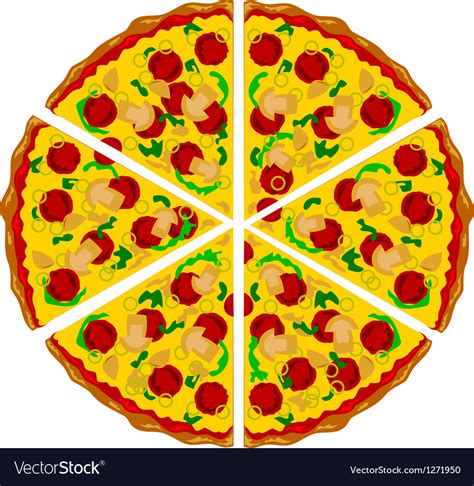 Pizza Slices Royalty Free Vector Image Vectorstock