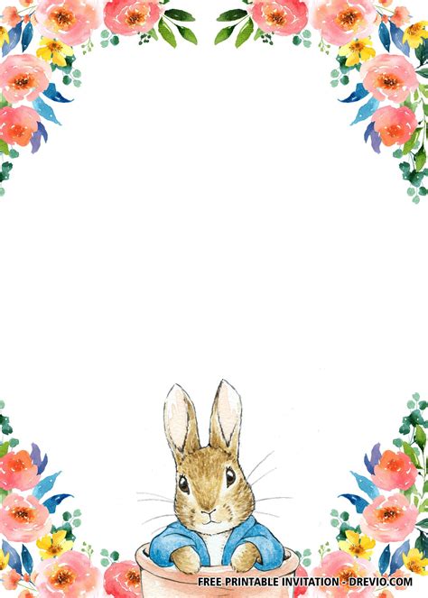 Not only will you save time and money with our free birthday invitations, but you won't waste any resources like you would with a printable kids. FREE Printable Twin Rabbit Flower Invitation Templates | Decoracion de aulas, Decoración de unas ...