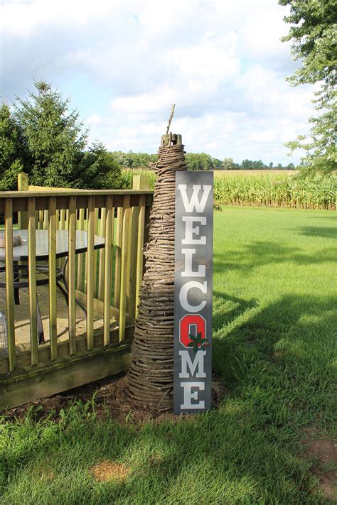 Ohio Welcome sign Wood Welcome sign Block O Welcome | Etsy | Wood signs, Welcome signs front ...
