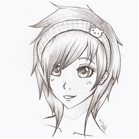 Anime Girl Face Drawing At Explore Collection Of