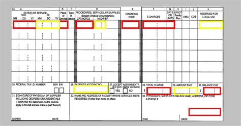 Bottom Section Of Cms 1500 Image Cms 1500 Claim Form And Ub 04 Form