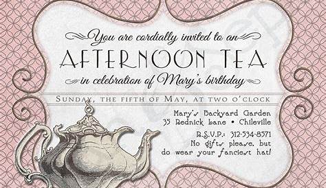 Tea Party Invitations Printable | Tea Party Printable Invitations free