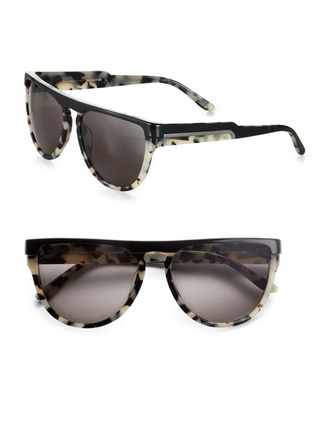 Stella Mccartney Oversized Round Acetate Sunglasses In Black Grey Tortoise Gray Lyst