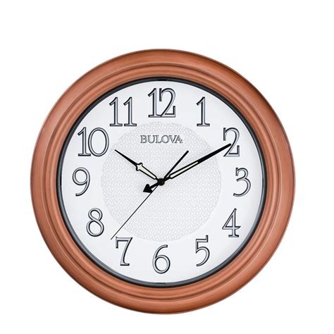 Bulova 18 In H X 18 In W Aged Copper Round Wall Clock C4866