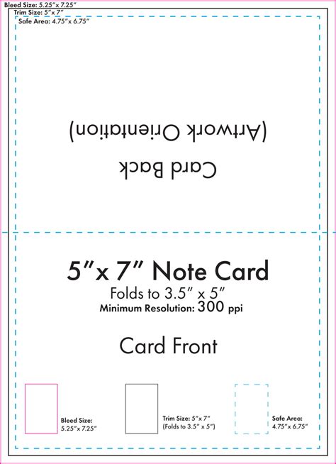 5 X 7 Note Card Template Us Press