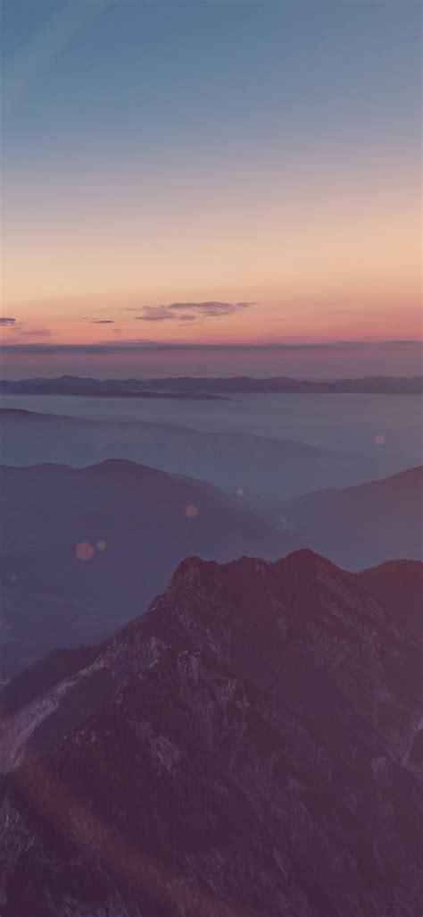Iphone Wallpaper Ng70 Sky Red Blue Sunset Mountain Hight