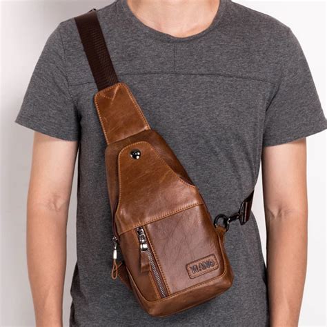 Causal Mens Leather Shoulder Cross Body Messenger Bags Iucn Water