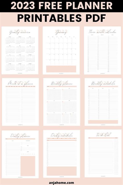 Cute Pink Free 2023 Planner Pdf Free Download Printables A5 Planner