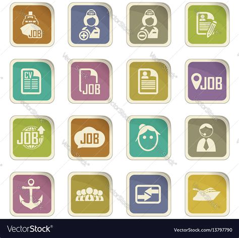 Job Icons Set Royalty Free Vector Image Vectorstock