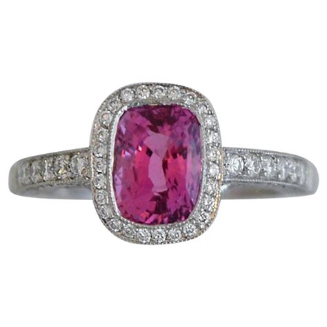 This pink quartz diamond puts a fresh spin on the. Natural Fancy Vivid Purplish Pink Diamond Platinum Ring ...