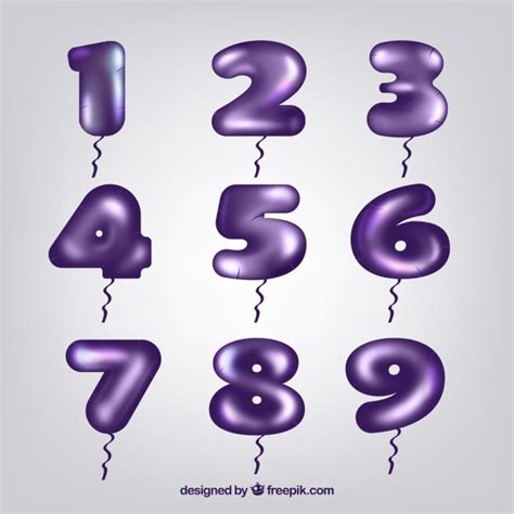 Free Vector Dark Purple Number Collection