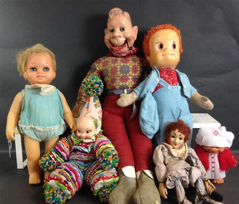 Lot 6 Vintage Misc Dolls Including Howdy Doody Matty Mattel