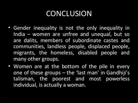 Conclusion For Gender Inequality In India
