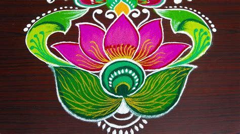 Simple Lotus Rangoli For Pongal Beautiful Flower Kolam With X Dots My