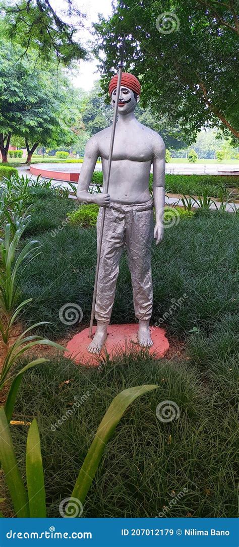 Farmer Statue In Beautiful Garden In India Stock Image Image Of