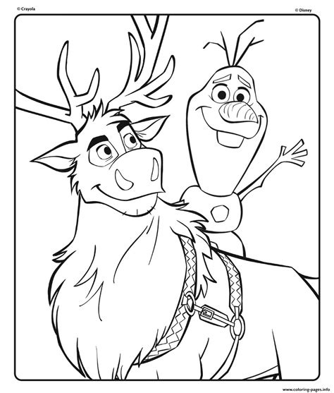 Coloring pages for children : Olaf And Sven From Disney Frozen 2 Coloring Pages Printable