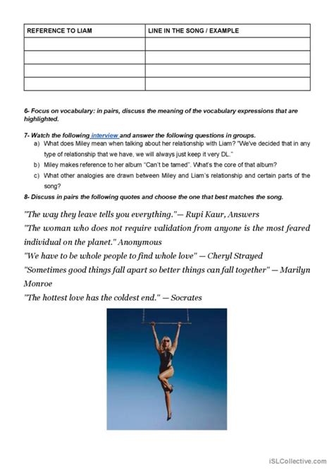 flowers by miley cyrus vocabulary… english esl worksheets pdf and doc