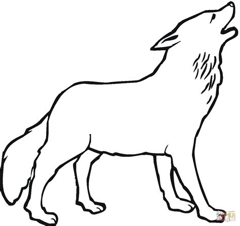 Howling Wolf Coloring Page Free Printable Coloring Pages