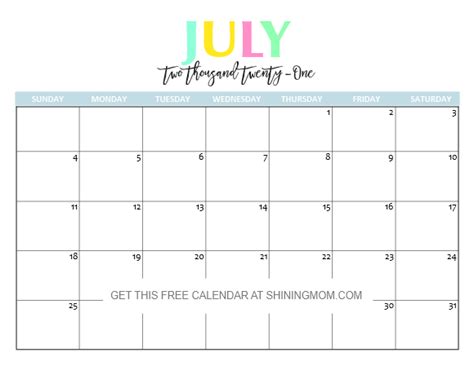 There are variety of styles such as landscape, portrait, weeks start on monday or sunday. Free Printable 2021 Calendar: So Beautiful & Colorful!