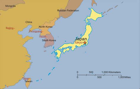 Where is japan located on the map. Japan free vector map