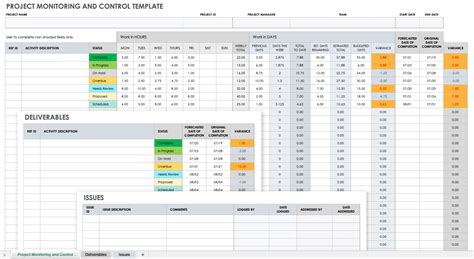 Project Monitoring Plan Template