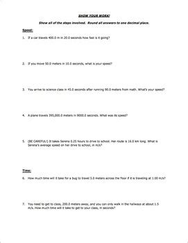 Distance from a to b = 200 miles Worksheet - Distance Speed Time Word Problems (Part 1) by ...