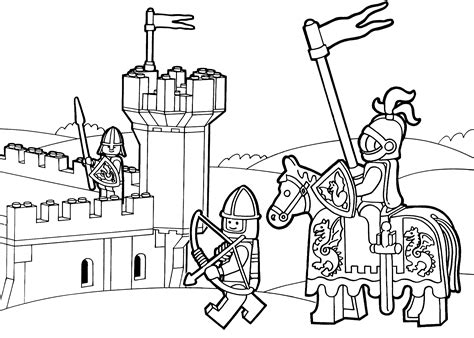 Aaron with shield coloring pages lego nexo knights lego us. Lego Duplo knights coloring page for kids, printable free ...