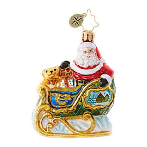Christopher Radko Village Sleigh Ride Little Gem Christmas Ornament