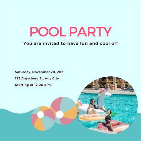 Free Printable Customizable Pool Party Invitation 57 Off