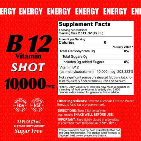 B12 Vitamin Shot With 10000 Mcg 20 Pack Alfa Vitamins Store