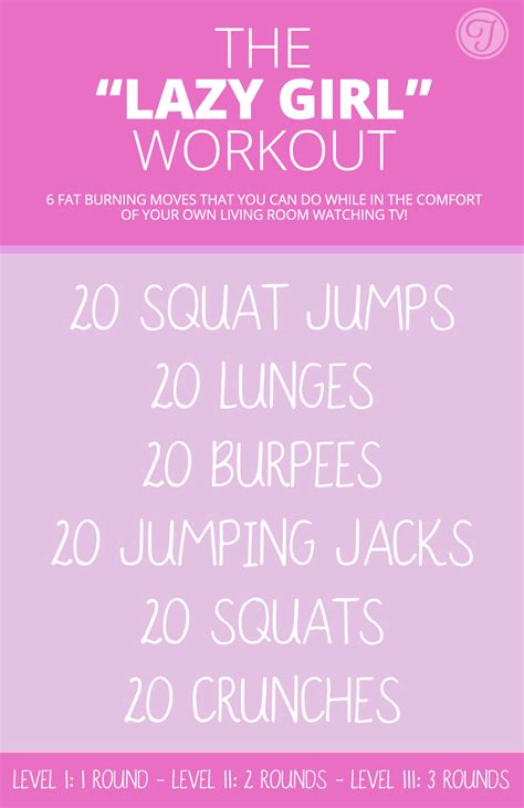 Lazy Girl Workout 6 Amazing Fat Burning Moves You Can Do