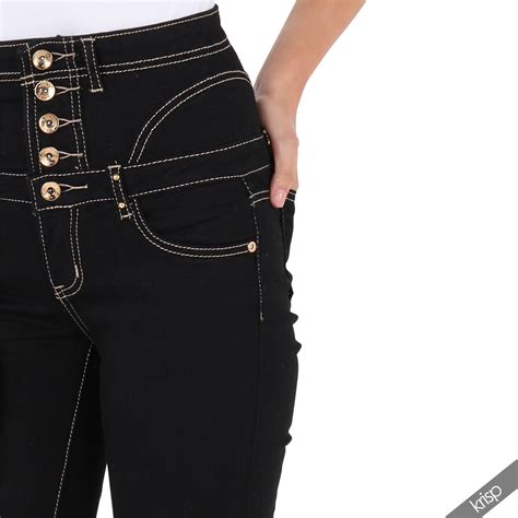 Womens Sexy Zip Back High Waist Stretch Skinny Slim Fit Leg Jeans Pants Trousers Ebay