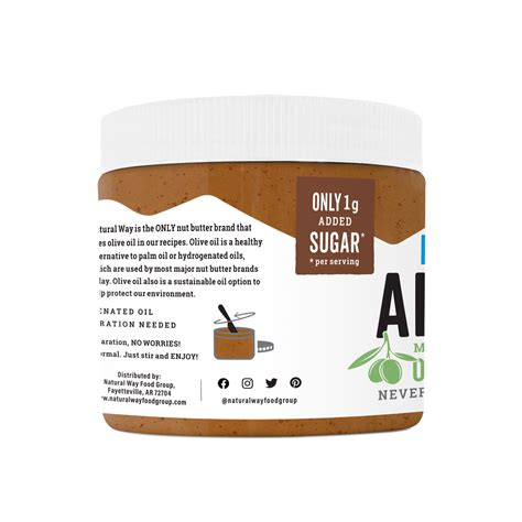 Chocolate Almond Butter Made With Olive Oil And 1 Gram Of Added Sugars Natural Way Food Group
