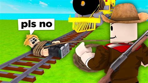 Tying Players To The Train Tracks In Roblox Youtube