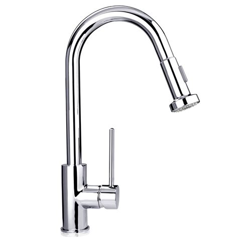 pull tap kitchen mixer spray sink mono taps faucet spout chrome cosmo brass finish bathroom modern