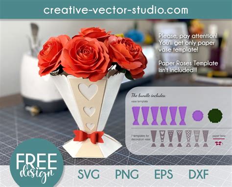 Free Paper Vase Svg Template Creative Vector Studio