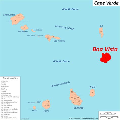 map of boa vista island cape verde